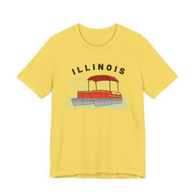 Buy maize-yellow Illinois T Shirt - Retro Pontoon Boat Illinois Tee