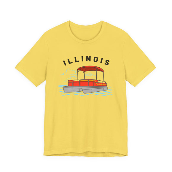 Illinois T Shirt - Retro Pontoon Boat Illinois Tee