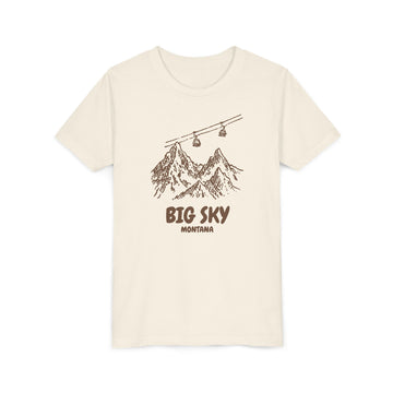 Big Sky, Montana Youth T-Shirt — Vintage Gondola Ski Mountain Tee