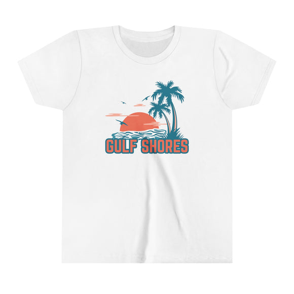 Gulf Shores, Alabama Youth Shirt - Retro Palm Tree Gulf Shores Kid's T-Shirt