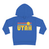 Utah Toddler Hoodie - Retro Sunrise Unisex Utah Toddler Sweatshirt