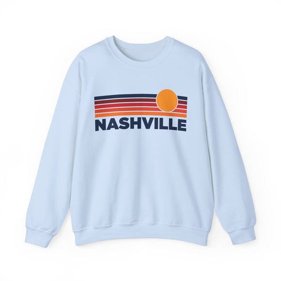 Nashville, Tennessee Sweatshirt Retro Sun Unisex - Nashville Vintage Inspired Warm Pullover Jumper