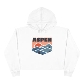 Women's Aspen, Colorado Crop Hoodie - Premium Mountain Crop Sweatshirt