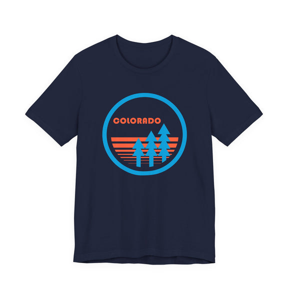 Colorado T Shirt - Retro Trees Colorado Tee