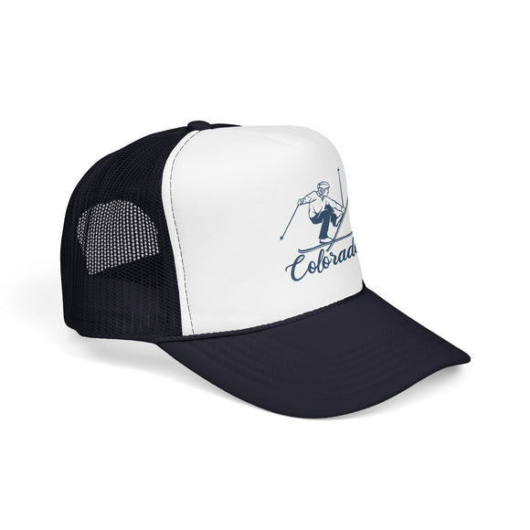 Colorado Snow Ski Trucker Hat — Retro Skier Foam Cap