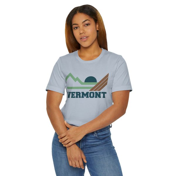 Vermont Retro Mountains Sunset T-Shirt | Vintage Vermont Tee