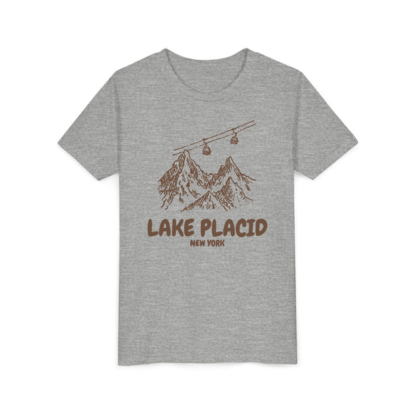Lake Placid, New York Youth T-Shirt — Vintage Gondola Ski Mountain Tee
