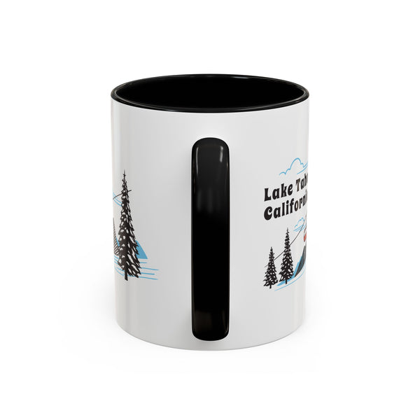 Lake Tahoe, California Retro Snow Skiing Mountain 11 oz Mug, Ski Lodge Decor Coffee Cup, Mountain Gondola  Lover Gift, Retro Skiing Mug