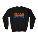 Moab, Utah Youth Sweatshirt - Unisex Kid's Moab Crewneck Sweatshirt-2