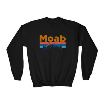 Moab, Utah Youth Sweatshirt - Unisex Kid's Moab Crewneck Sweatshirt - 0