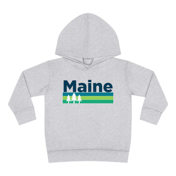 Maine Toddler Hoodie - Retro Trees Unisex Maine Toddler Sweatshirt - 0