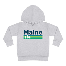 Maine Toddler Hoodie - Retro Trees Unisex Maine Toddler Sweatshirt