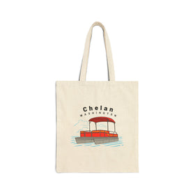 Chelan, Washington Pontoon Boat Canvas Tote Bag - 15" x 16"