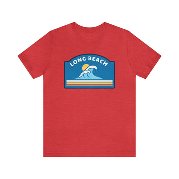 Buy heather-red Long Beach, California T-Shirt - Unisex Long Beach Shirt