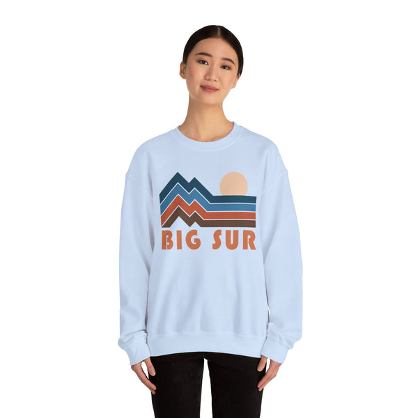 Big Sur, California Sweatshirt Retro Mountains, Big Sur Unisex Graphic Crewneck