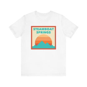 Retro Steamboat, Colorado T-Shirt, Mountain Sun Tee, Unisex Graphic Shirt, Vintage Steamboat, Colorado Top, Outdoor Adventure Clothing