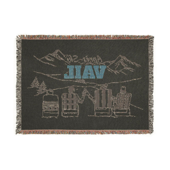 Vail, Colorado Ski Town Throw Blanket | Mountain Woven Blanket