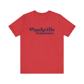 Buy heather-red Nashville, Tennessee Graphic Tee, Casual T-Shirt, Vintage Style Shirt