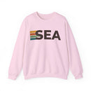 Seattle, Washington SEA Retro Stripe Sweatshirt-5