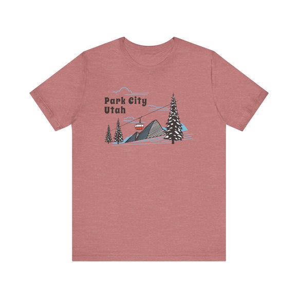 Park City, Utah T-Shirt - Retro Ski Mountain Gondola Unisex Park City Shirt