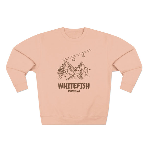 Premium Whitefish, Montana Gondola Ski Mountain Sweatshirt