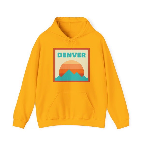 Denver, Colorado Mountain Sun Hoodie - Unisex Hooded Sweatshirt, Travel Sweatshirt, Sunset