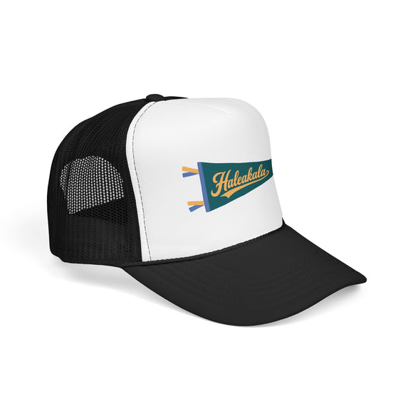 Haleakala National Park Pennant Trucker Hat — Vintage Foam Mesh Cap