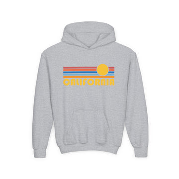 California Youth Hoodie - Retro Sunrise California Youth Sweatshirt - 0