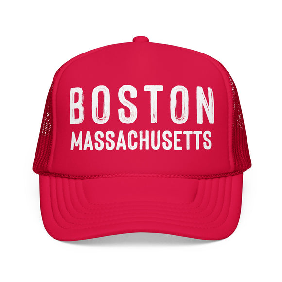 Boston, Massachusetts Trucker Hat - Foam Boston Cap