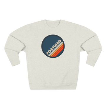 Buy oatmeal-heather Premium Portland, Oregon Sweatshirt - Retro Unisex Premium Oregon Sweatshirt