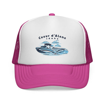 Buy pink Coeur d Alene, Idaho Wakeboard Boat Trucker Hat
