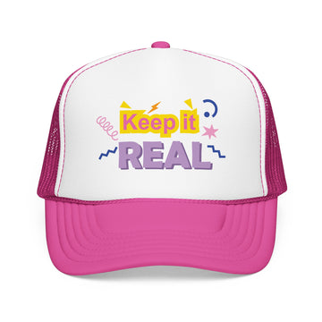 Buy hot-pink-white-hot-pink Keep It Real Trucker Hat Boho