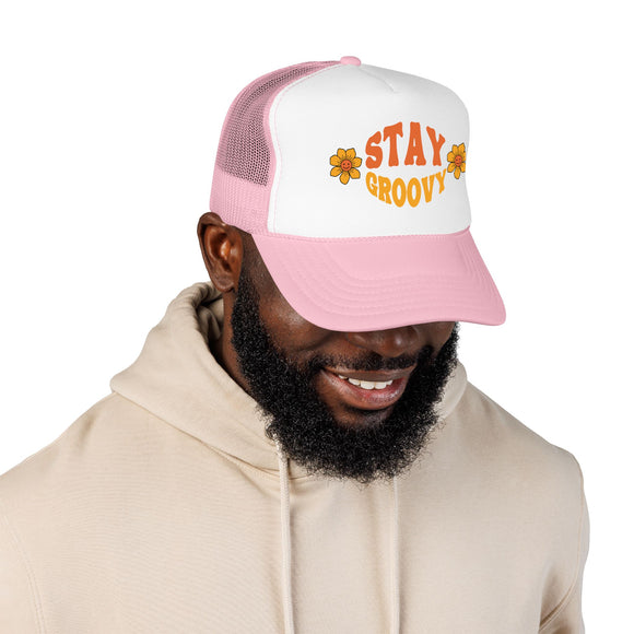 Stay Groovy Trucker Hat Boho