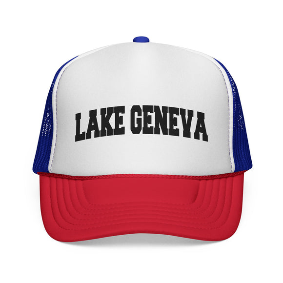 Lake Geneva, Wisconsin Collegiate Style Trucker Hat