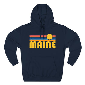 Premium Maine Hoodie - Retro Sun Unisex Sweatshirt