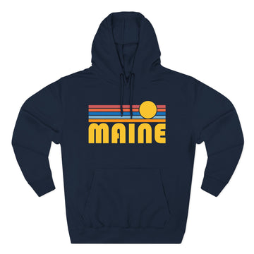 Premium Maine Hoodie - Retro Sun Unisex Sweatshirt
