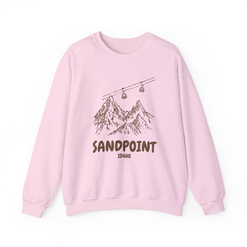 Buy light-pink Sandpoint, Idaho Mountain Gondola Sweatshirt, Travel Graphic