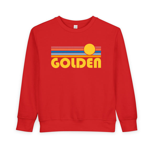 Golden, Colorado Toddler Sweatshirt - Retro Sun Golden Toddler Crewneck Sweatshirt