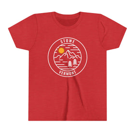 Stowe, Vermont Youth Shirt - Retro Mountain Stowe Kid's T-Shirt