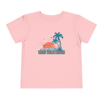 Buy pink West Palm Beach, Florida Toddler T-Shirt - Retro Palm Tree Toddler West Palm Beach Shirt