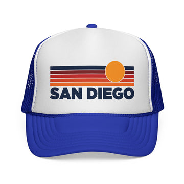 Buy royal San Diego, California Retro Sun Trucker Hat - Vintage Style San Diego Cap