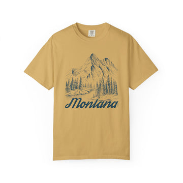 Montana Graphic Tee - Mountain Illustration Montana T Shirt - 0