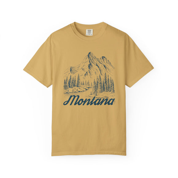 Montana Graphic Tee - Mountain Illustration Montana T Shirt
