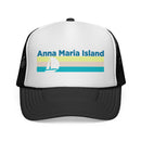 Anna Maria Island, Florida Retro Sailboat Trucker Hat-1