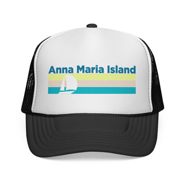 Anna Maria Island, Florida Retro Sailboat Trucker Hat