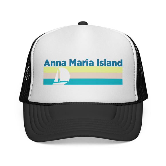 Anna Maria Island, Florida Retro Sailboat Trucker Hat