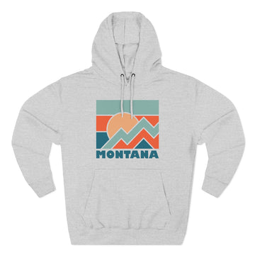 Buy heather-grey Montana Hoodie - Retro Mountain Unisex Sweatshirt