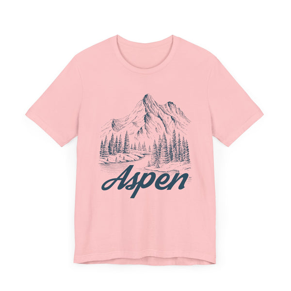Aspen, Colorado Graphic Tee - Mountain Illustration Aspen T Shirt