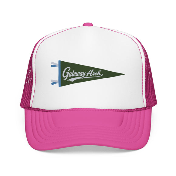 Gateway Arch National Park Pennant Trucker Hat — Vintage Foam Mesh Cap