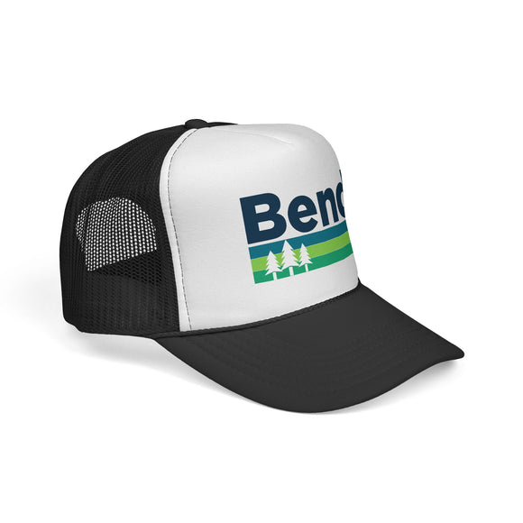 Bend, Oregon Retro Trees Trucker Hat - Vintage Style Bend Cap